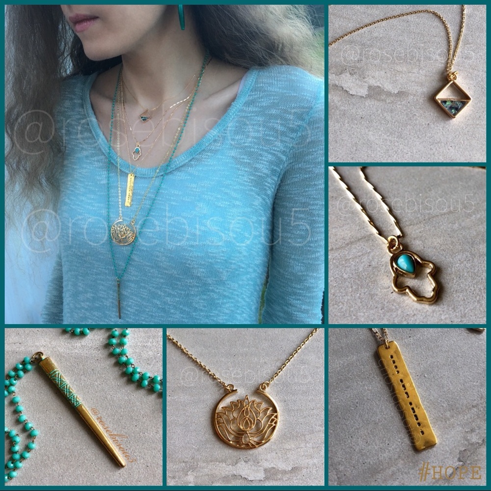 E&L🌙Delicate Gold Lotus Pendant Layering Necklace - Picture 6 of 8